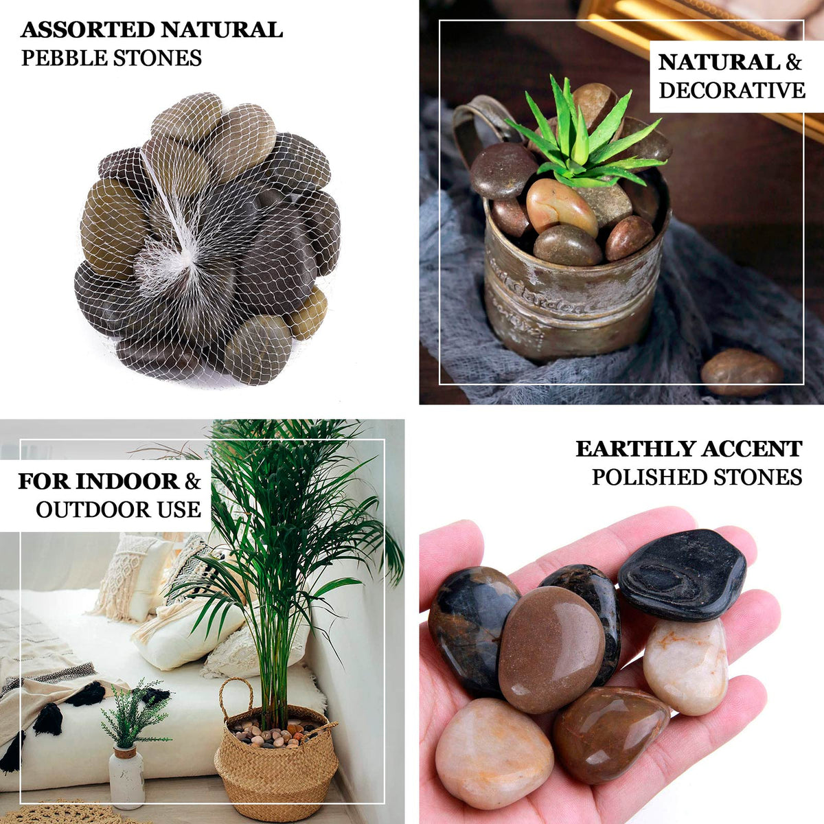 decorative rocks for indoor plants Decorative Stones: Landscaping & Aquarium Rocks – eHomemart