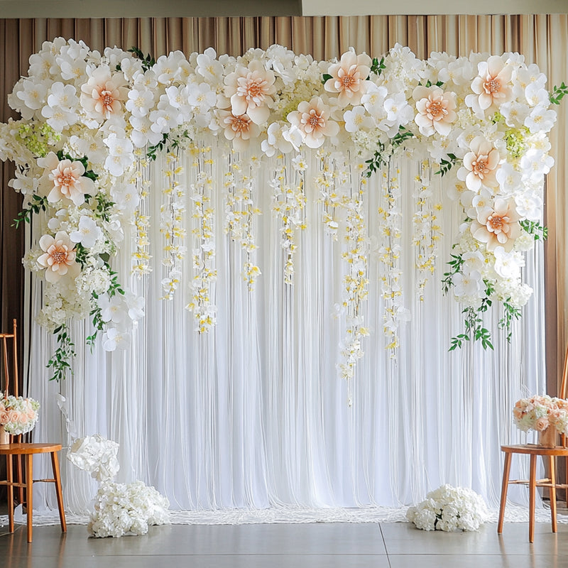 Silver Finish Aluminum Adjustable Backdrop Stand with Heavy Steel Base Plate, DIY Pipe and Drape Photography Background Frame - 12ft