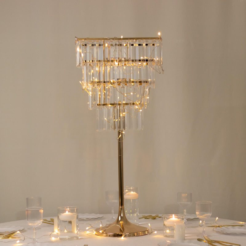 Crystal Pendant 4-Tier Table Centerpiece Chandelier – 38
