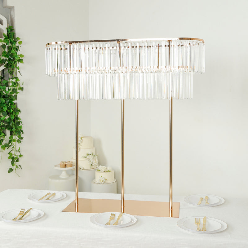 Crystal Pendant 2-Tier Table Centerpiece Chandelier - 40