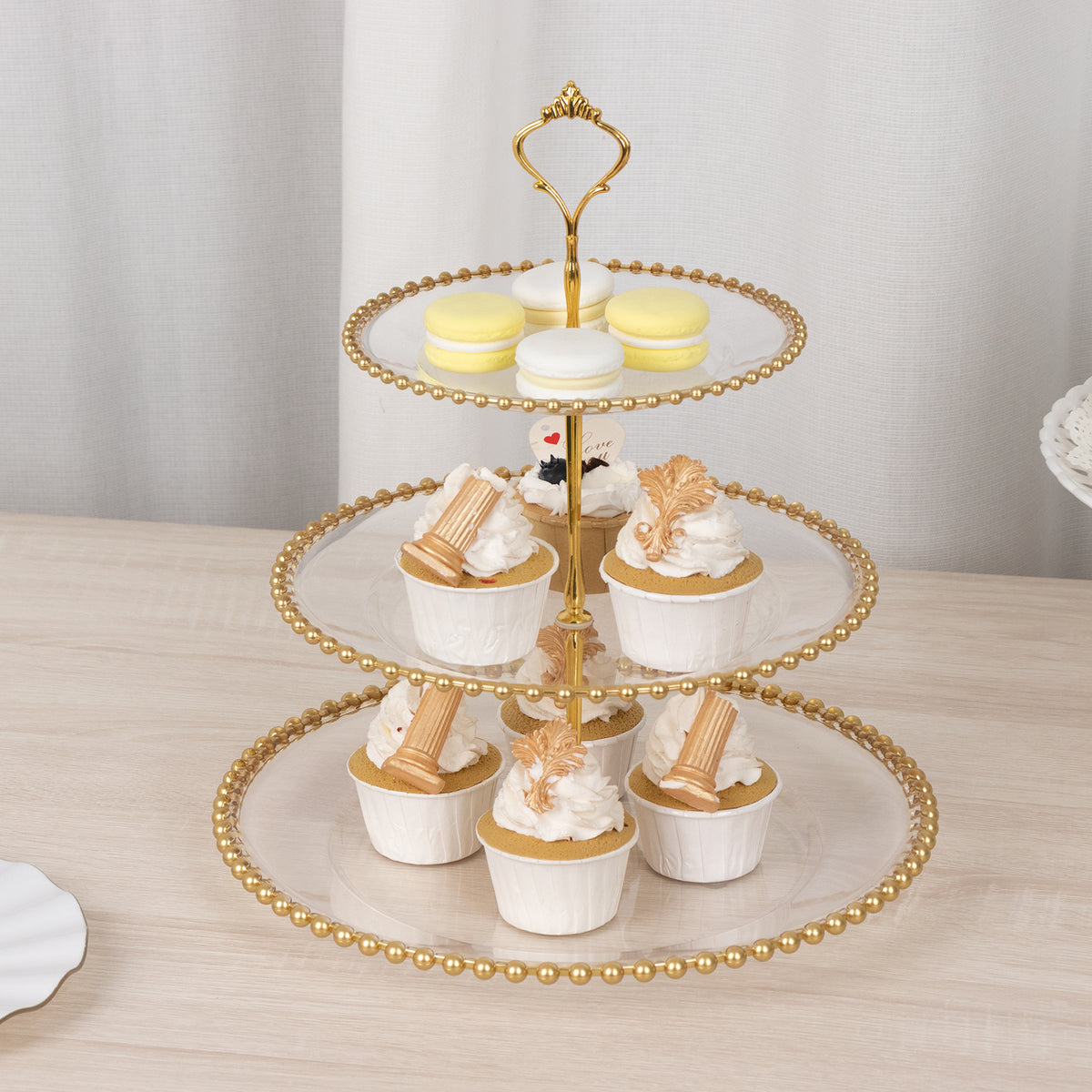 Gold tiered cake stand best sale