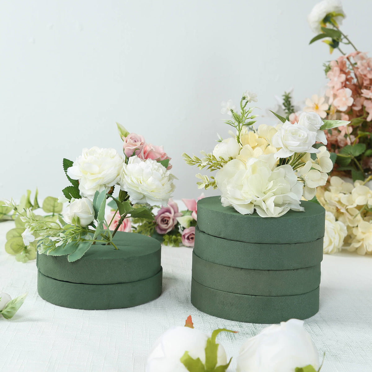 can succulents grow in floral foam 6 Pack Green Large Round Floral Foam Blocks For Fresh Flowers, Wet Styrofoam Bricks Artificial Flower Arrangement Craft Supplies