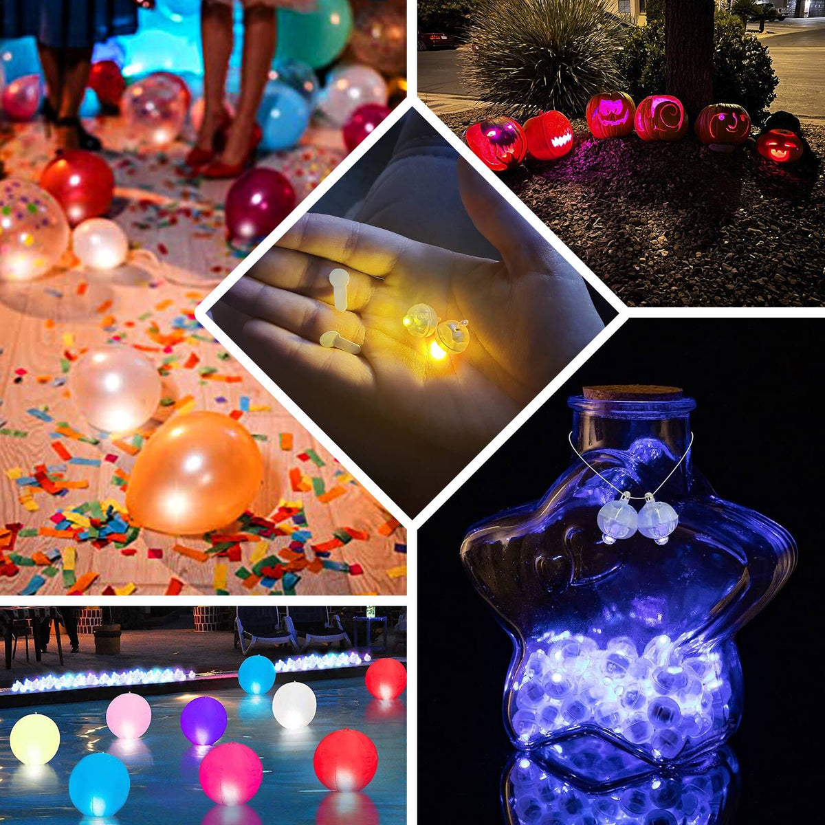 Guirlande Lumineuse Ballons LED - 100 Pièces, Couleurs Variées, Pour Fête/Noël/décoration - Jaune