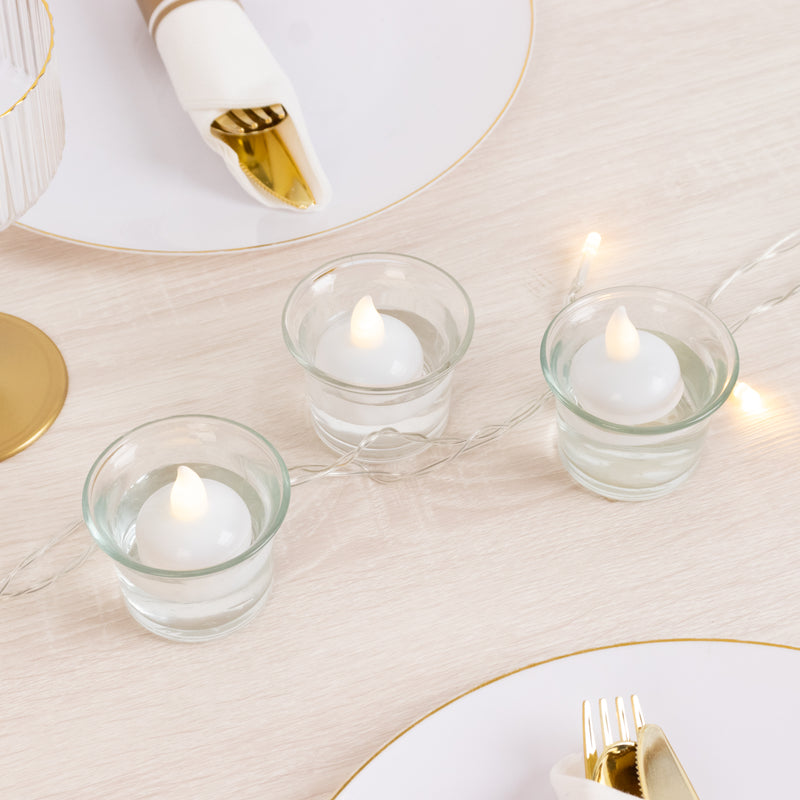 12-Pack LED Tealight Candles Flameless Warm White - Floating Waterproof Lights for Décor
