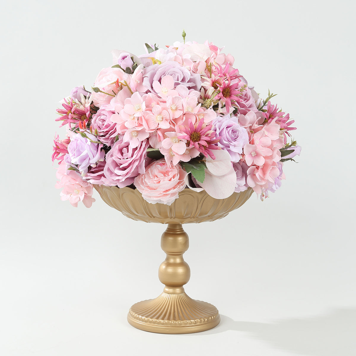 Gold Metal Vintage Compote Pedestal Vases 10