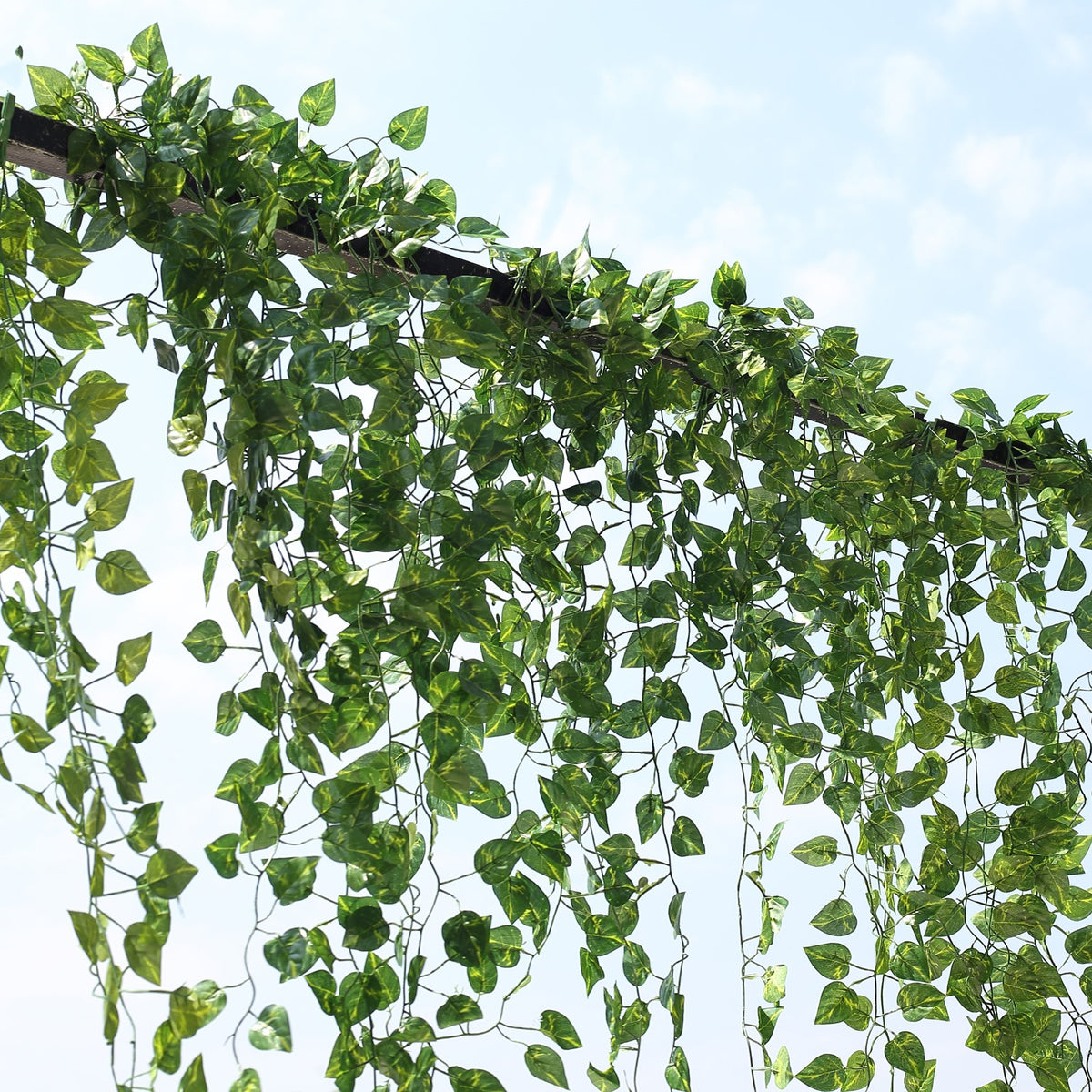 green wall hanging plants 4-Pack Green Pothos Artificial Ivy Vine Hanging Plants, 3Ft Fake Foliage Silk Leaves Garland