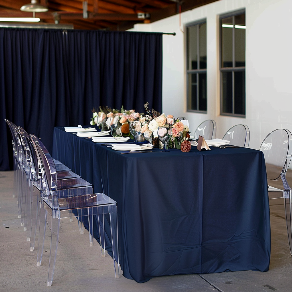 Fitted Premium Polyester Rectangle Tablecloth 8ft Table Cover For 96 ...