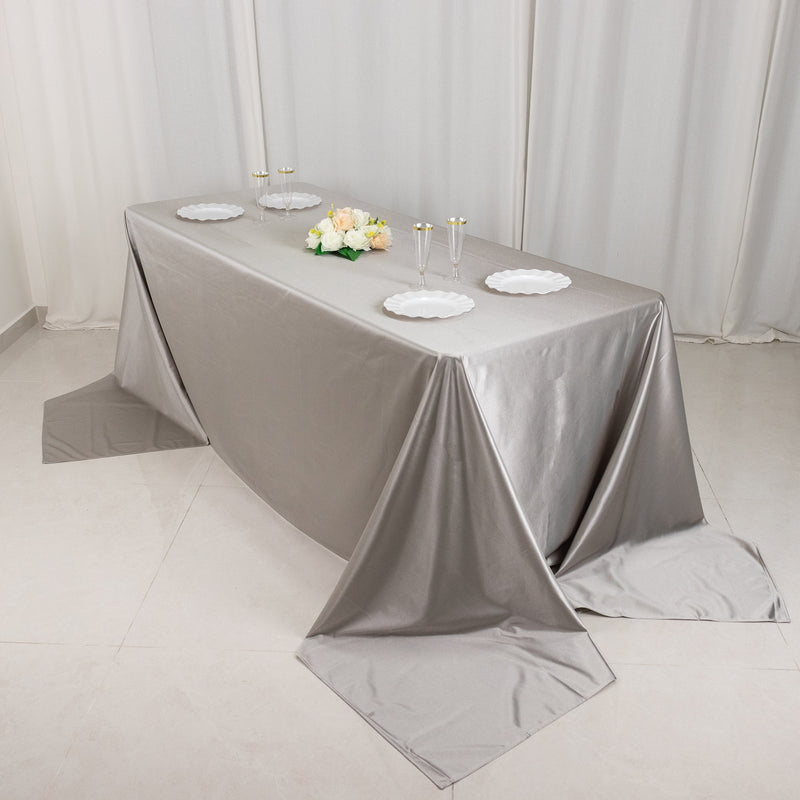 Shimmer Premium Scuba Rectangle Tablecloth, Wrinkle Free Seamless Polyester Tablecloth - 90