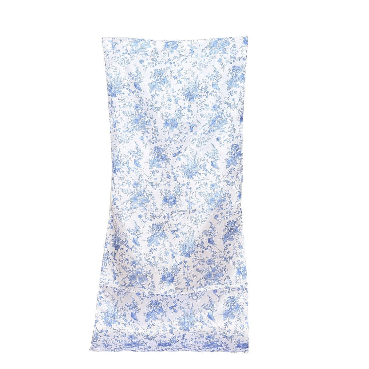 White Blue Satin Chiavari Chair Slipcover in French Toile Floral Print ...