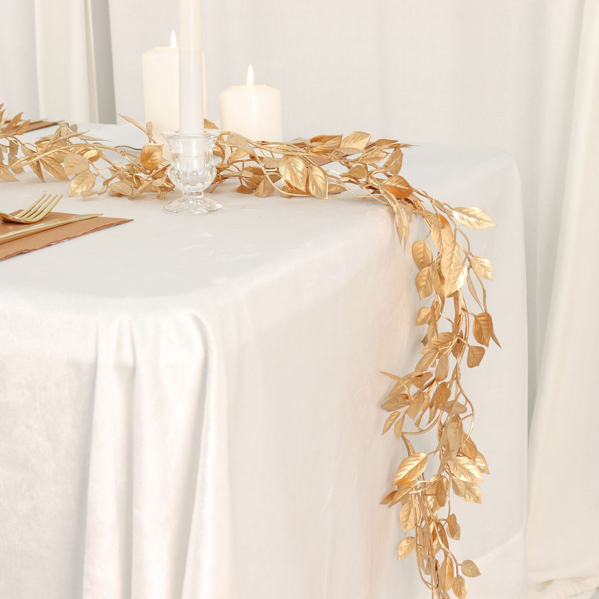 Efavormart Pack Of 2 | 32" Metallic Gold Artificial Palm Leaf Spray, Tropical Leaves Vase Filler Floral Decoration