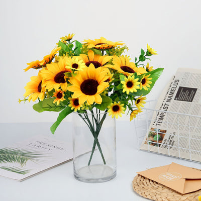 Silk Sunflowers, Artificial Sunflowers, Fake Sunflowers, Artificial Flower Decoration, High Quality Silk Flowers#color_yellow