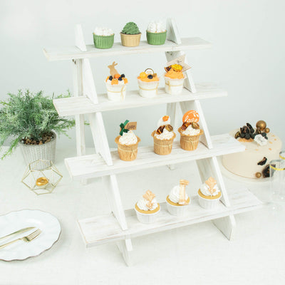 rustic cupcake stand, white cupcake stand, dessert display stands, wooden risers, cupcake display stand#color_parent