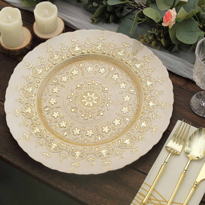 glass charger plates, dinner plate chargers, gold charger plates, Table Serving Plates, Ornate Design Dinner Charger plate