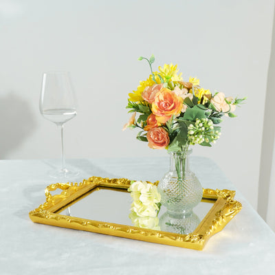 mirrored vanity tray, gold mirror tray, mirror tray decor, rectangle mirror tray#color_parent
