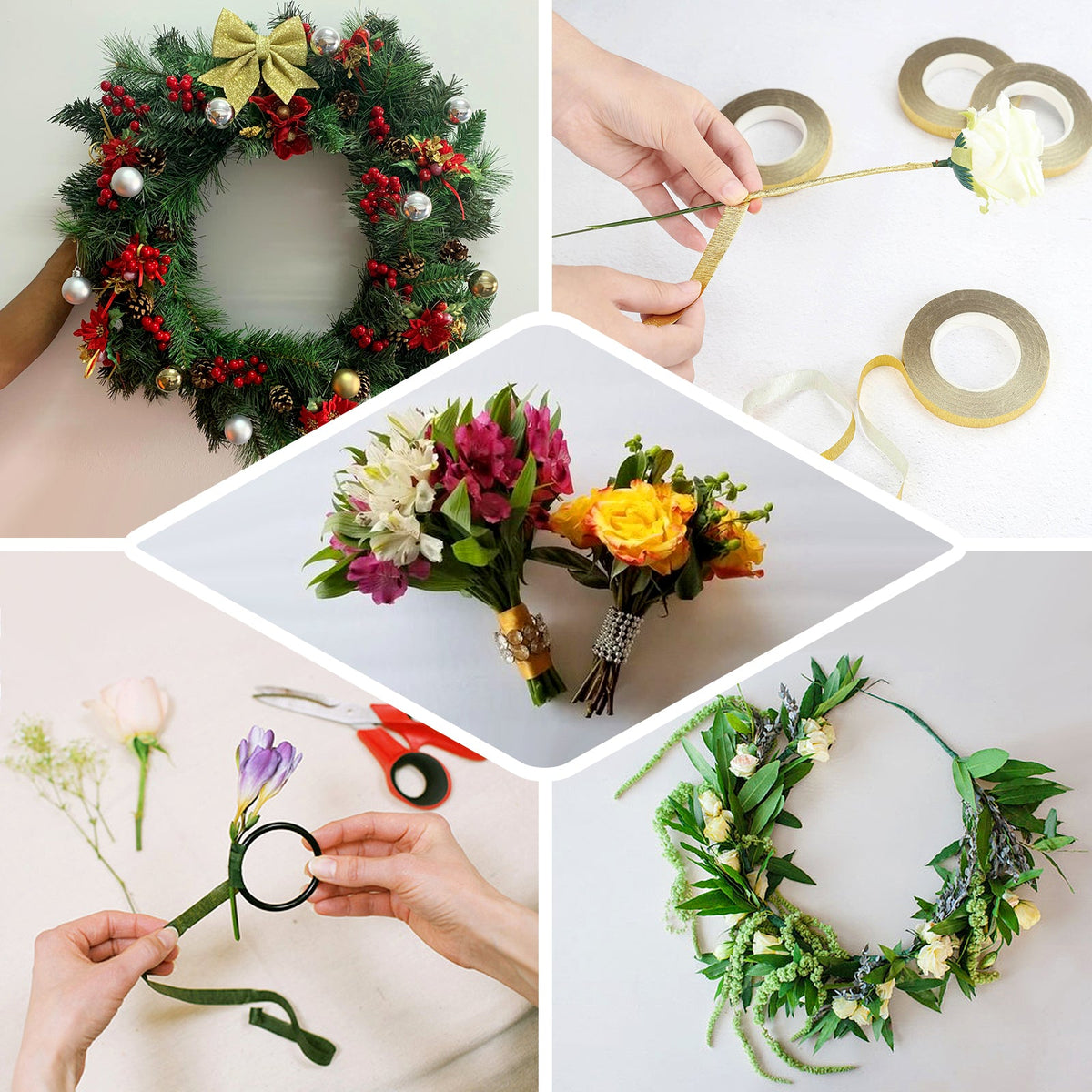 Floral Bouquet Stem Wrap Tape, Craft Adhesive Stem Wrap eHomemart