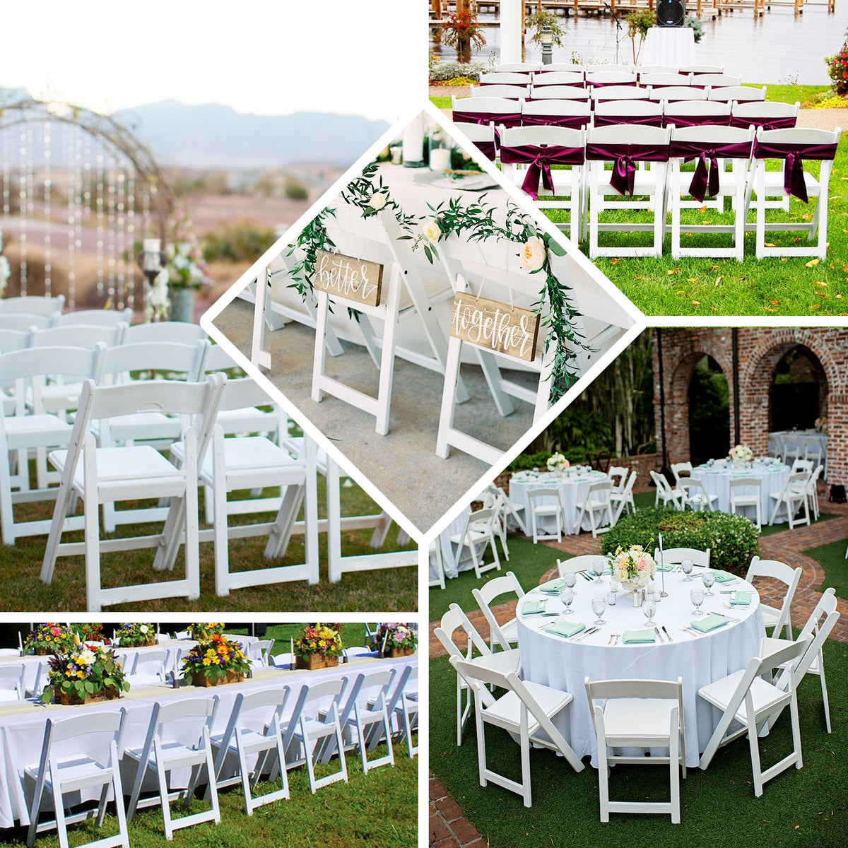 White vinyl folding discount chairs