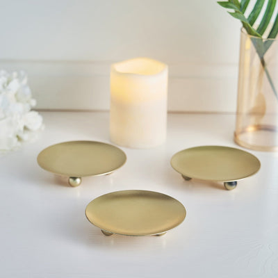 Candle Plate Holder, Metal Candle Plate, Candle Dish, Pillar Candle Plate, Candle Coasters#color_gold