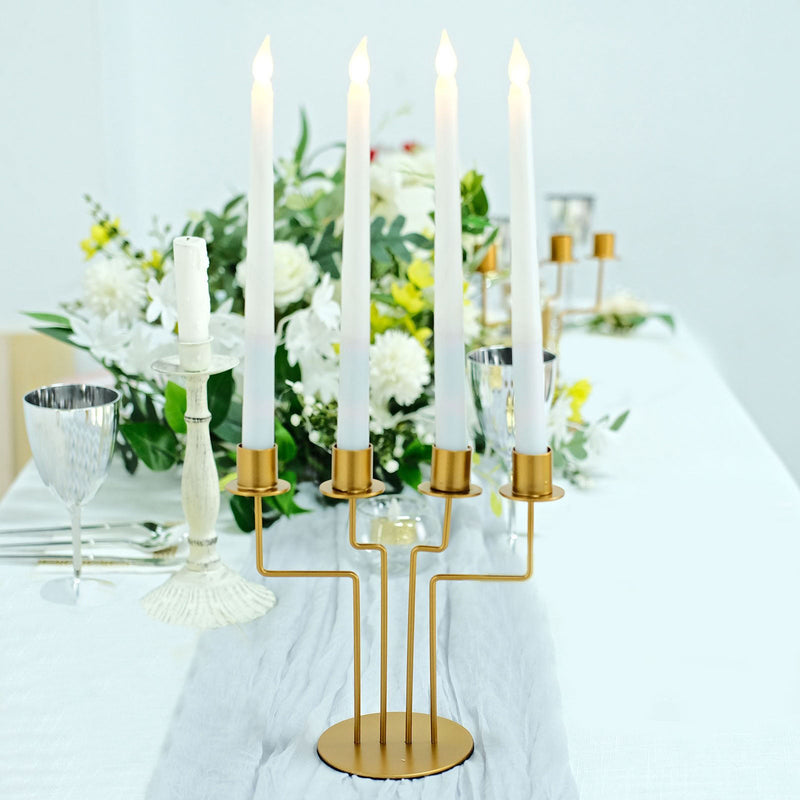 2 Pack Gold Metal Geometric Taper Candle Candelabra Holder Centerpiece 8