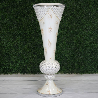 Mosaic Vase, Tall Ceramic Vase, Ceramic Flower Vase, Mosaic Mirror Vase, Trumpet Vase#color_parent