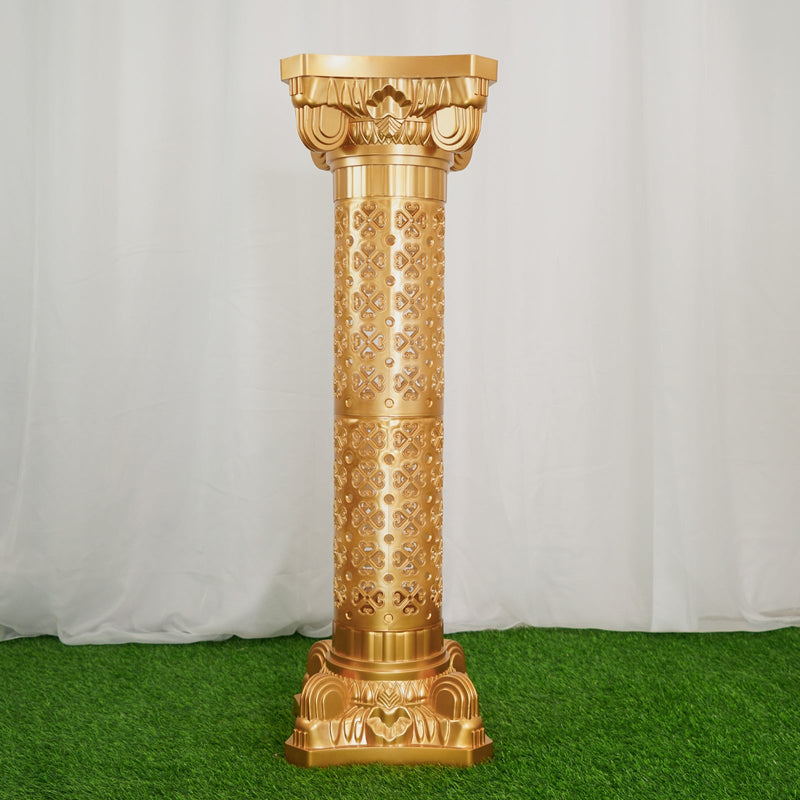 4 Pack | Gold Crafted Venetian Inspired Pedestal Stand | Plant Pillar - 40