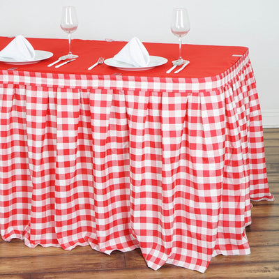table skirt, pleated table skirt, table skirt velcro, table skirt linen, polyester table skirt, checkered table skirt#color_parent