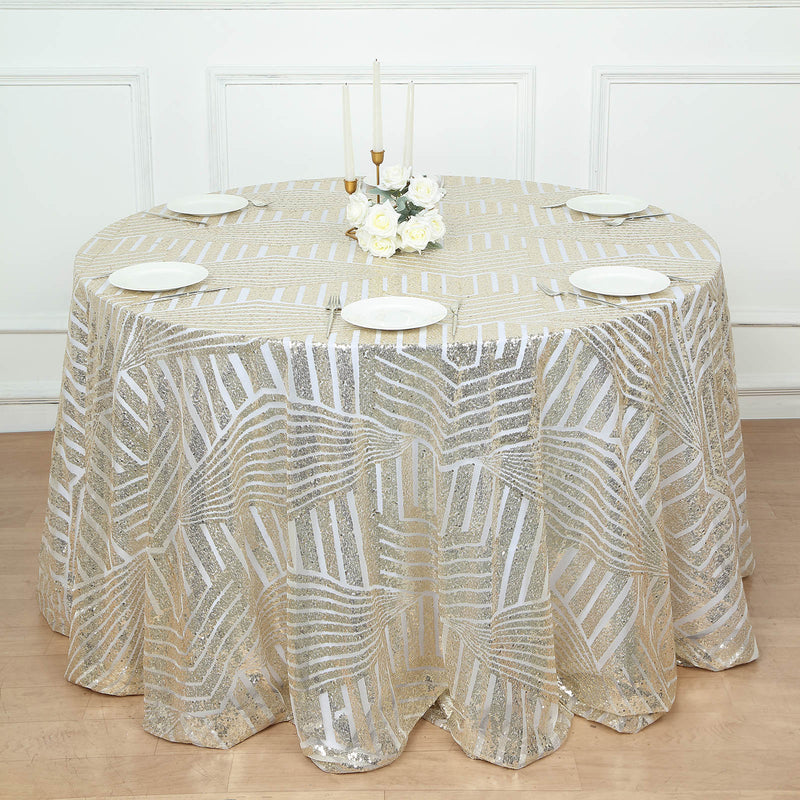 Seamless Diamond Glitz Sequin Round Tablecloth 120
