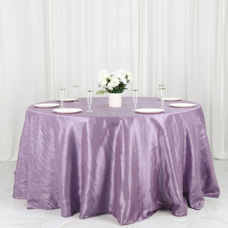 Accordion Crinkle Taffeta Seamless Round Tablecloth 132