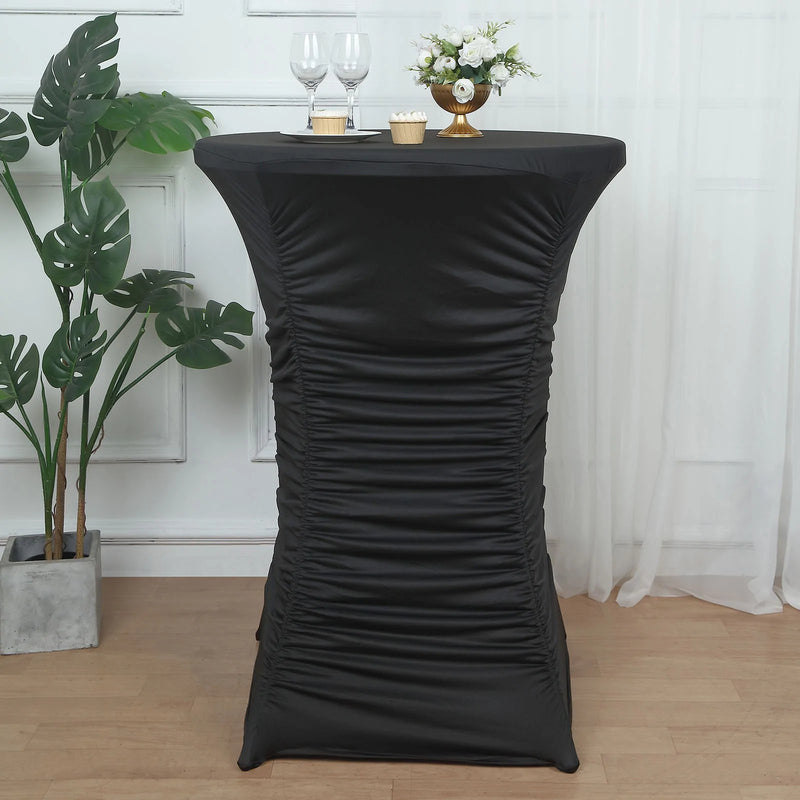 Ruched Pleated Heavy Duty Spandex Cocktail Table Cover - 32