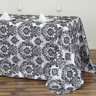 jacquard tablecloth, damask tablecloth, luxury tablecloths, velvet tablecloth, black and white tablecloth#size_parent