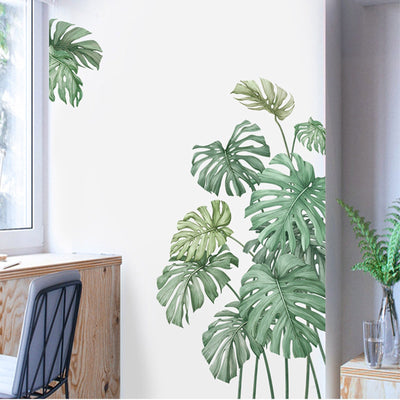 removable wall decals, decorative wall decals, leaf wall decals, wall stickers for living room, palm tree wall decals#color_green