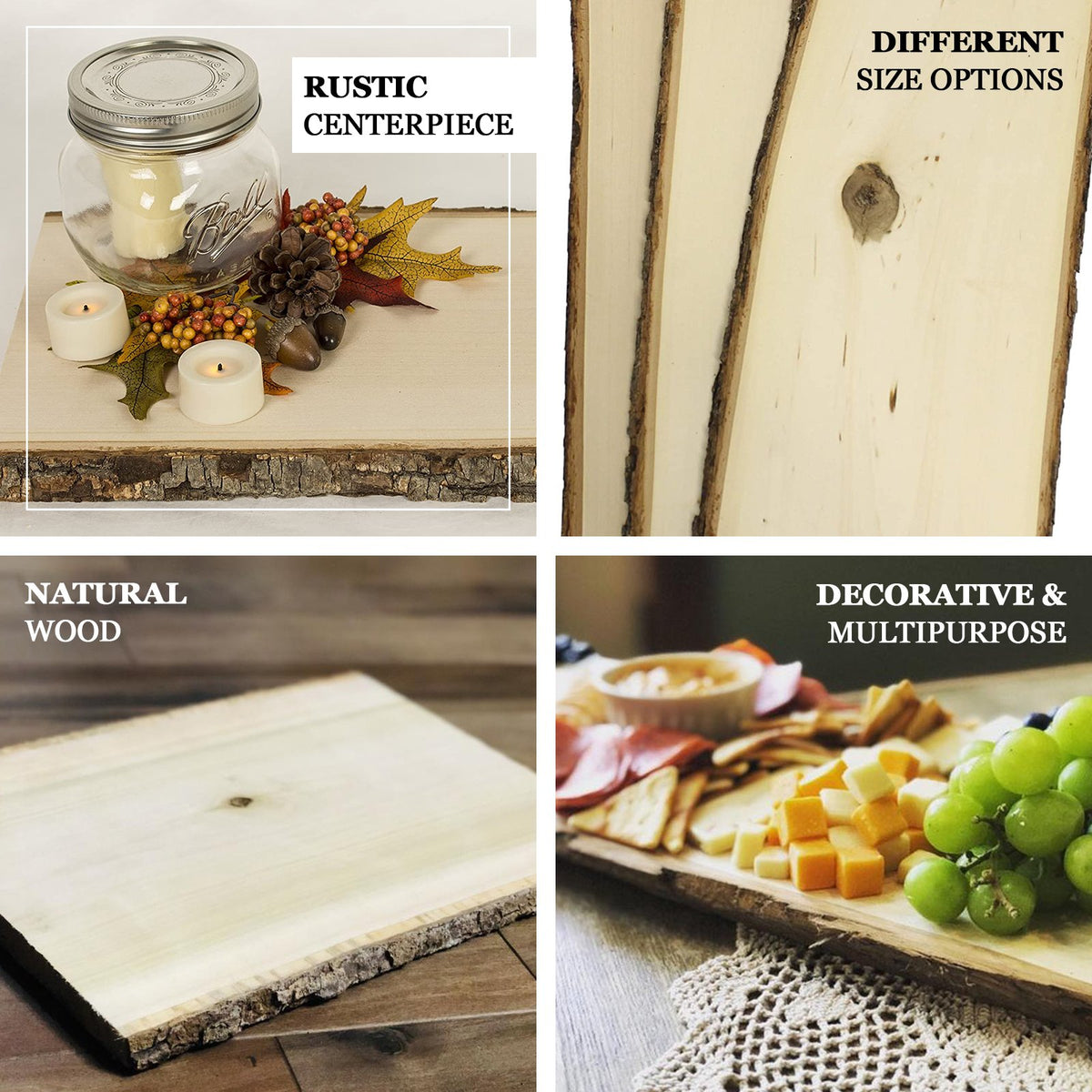 9 Dia | Rustic Natural Wood Slices, Round Poplar Wood Slabs, Table  Centerpieces