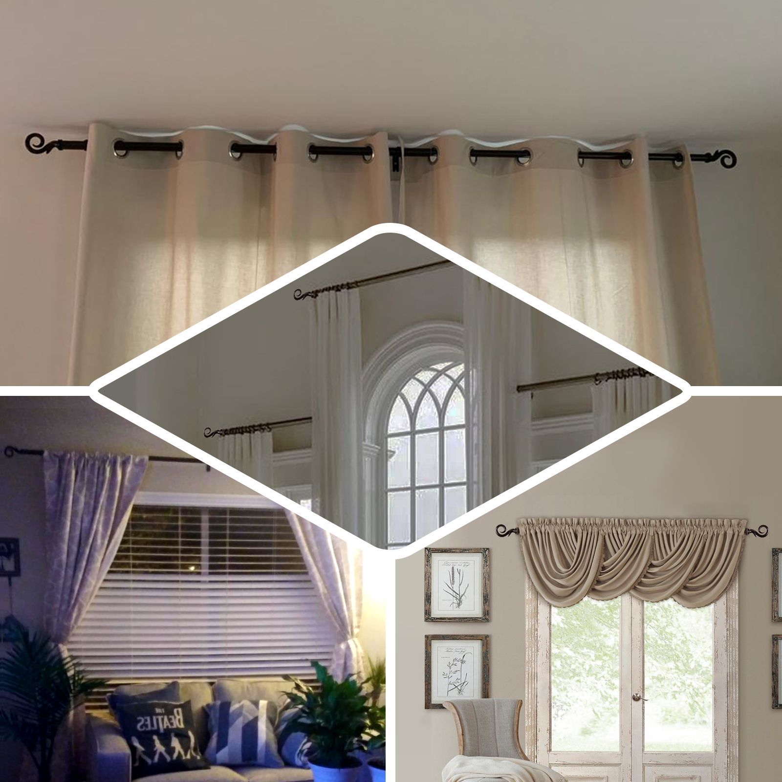 Curtain rods and drapery hardware