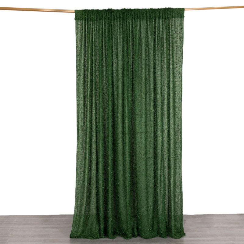 Fringe Shag Polyester Backdrop Drape Curtain, Minky Fabric Divider Panel - 8ftx8ft