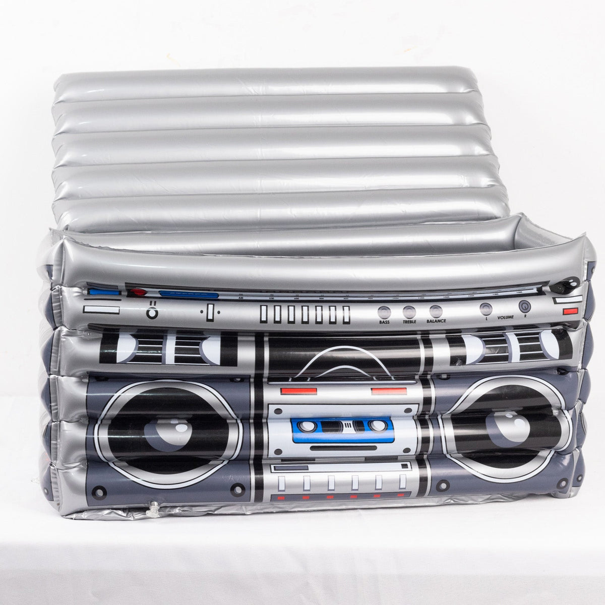 Silver Inflatable 80's Themed Boom Box Ice Beverage Cooler, Pool Party ...
