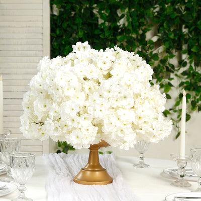 flower ball, centerpiece ball, cherry blossom ball, artificial flower, pre-arranged flower ball, flower arrangement#color_white