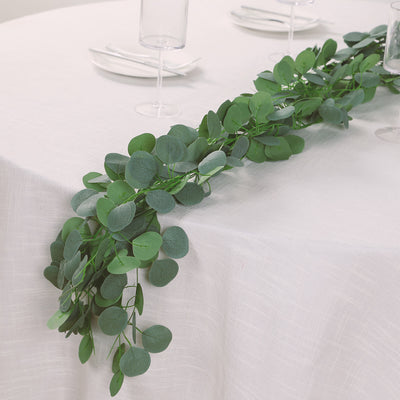 Artificial Eucalyptus Garland, Silk Leaf Vines, Faux Eucalyptus Garland, Eucalyptus Greenery Decor, Decorative Leaf Vines, Artificial Greenery Garland, Silk Eucalyptus Vines, Faux Greenery Garland#color_green