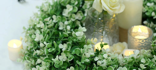 White Artificial Silk Gypsophila Table Flower Garland