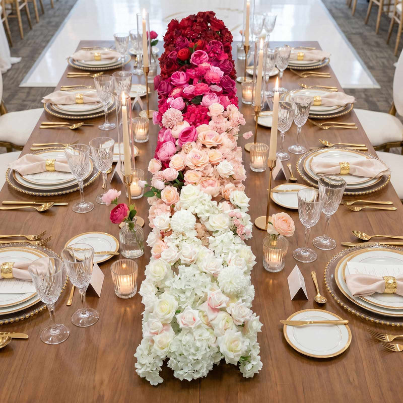 Pre-Arranged Silk Flower Runner 80