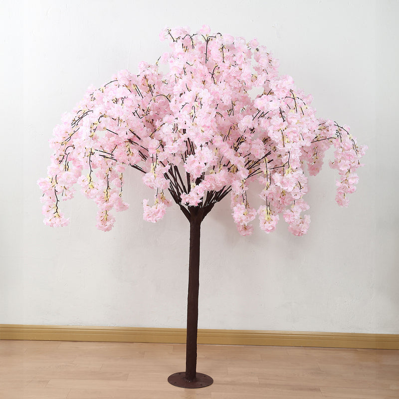 Artificial Cherry Blossom Tree With Detachable Metal Base, Silk Sakura Flowers Wishing Tree Decor - 5ft