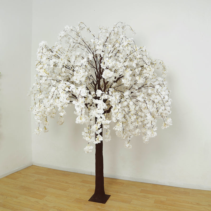 Artificial Cherry Blossom Tree 8ft – Silk Sakura Wishing Tree with Fiberglass Trunk & Sturdy Metal Base