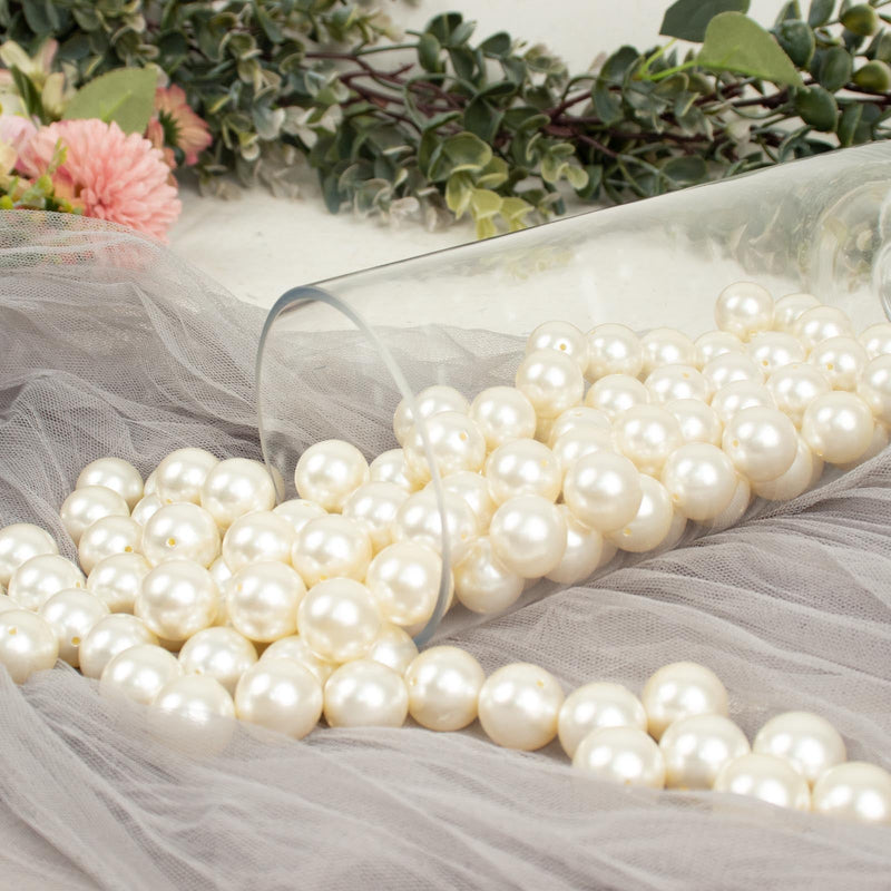 120 Pack | 20mm Glossy Faux Craft Pearl Beads & Vase Filler