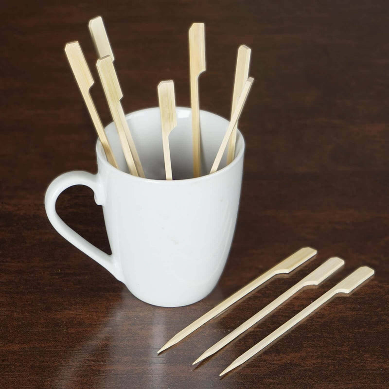 100 Pack Eco Friendly Paddle Shaped Bamboo Skewers Cocktail Picks 6
