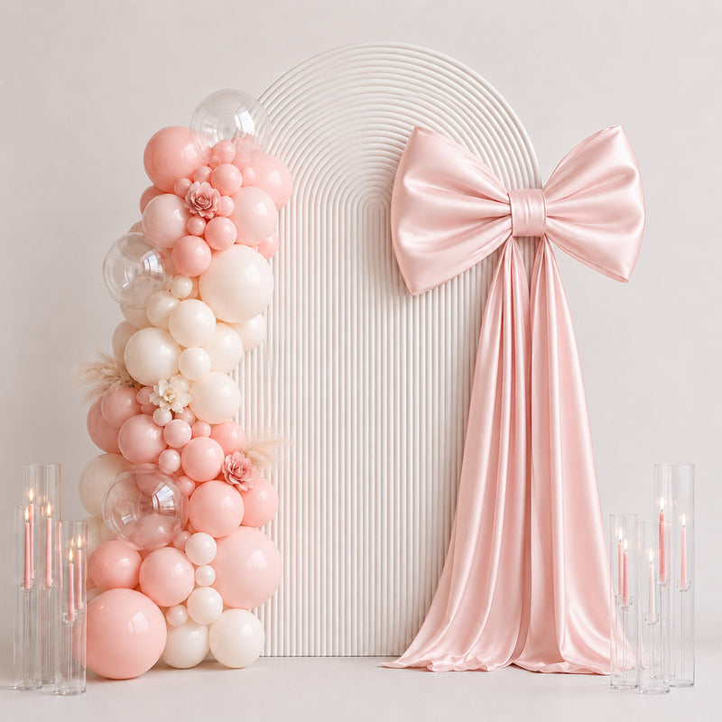 6ft Giant Satin Backdrop Bow with Long Tails – Arch & Photo Booth Decor
