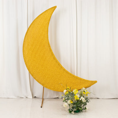 crescent moon backdrop cover, shimmer arch cover, gold spandex cover, fitted backdrop cover, backdrop stand cover, arch cover, spandex cover#color_parent