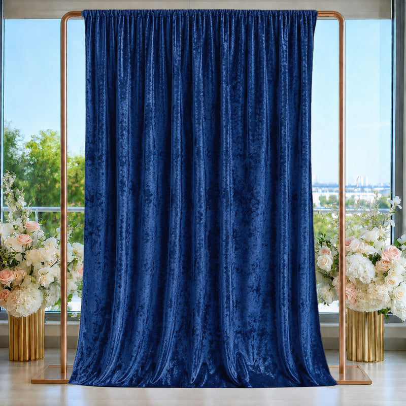 Crushed Velvet Backdrop Curtain – 5ft x 14ft Rod Pocket Drape, Privacy Panel for Photo Booths