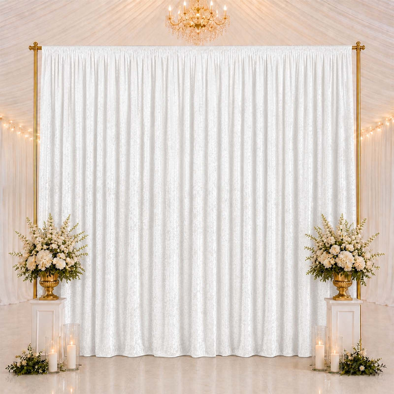 Premium Crushed Velvet Backdrop Curtains 10ft x 14ft – Photo Booth Backdrop & Event Drape Panels with Rod Pocket, 70% Blackout