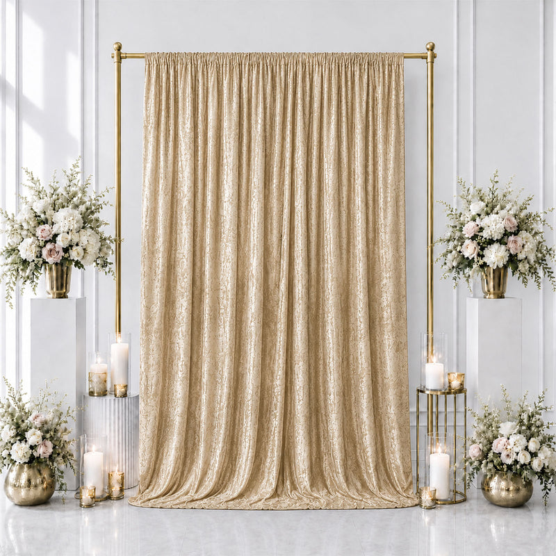 Premium Crushed Velvet Backdrop Curtain 5ft x 12ft – Event Drape Panel & Photo Booth Background with Rod Pocket, 70% Blackout