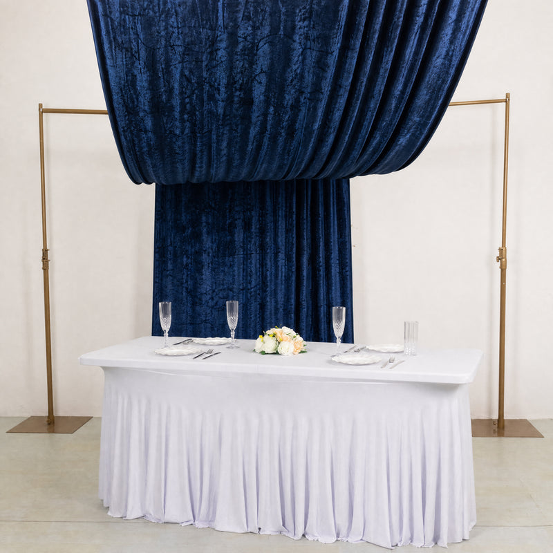 Premium Crushed Velvet Backdrop Curtain 5ft x 18ft – Ceiling Drape Panel & Room Divider Curtain with Rod Pocket, 70% Blackout