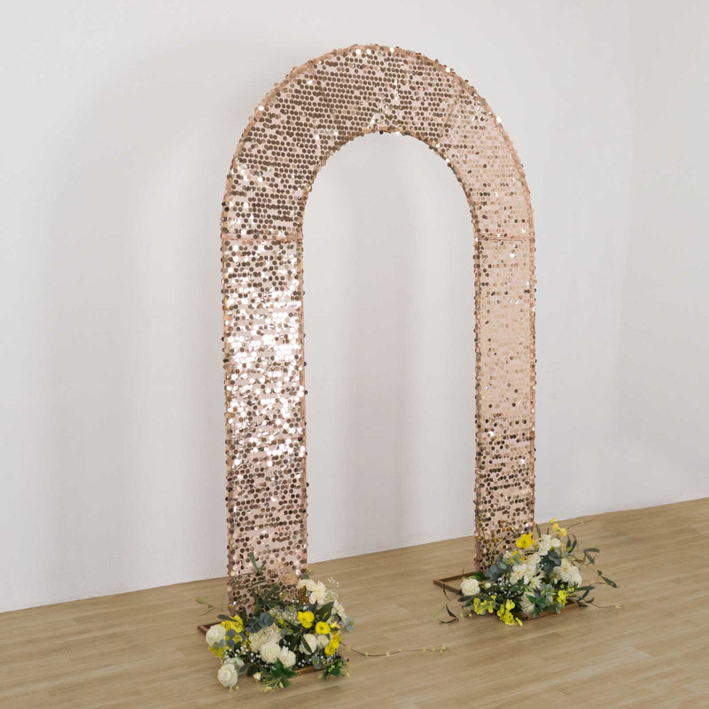 Big Payette Sequin Open Arch Backdrop Cover, Sparkly U-Shaped Fitted Arch Slipcover - 8ft