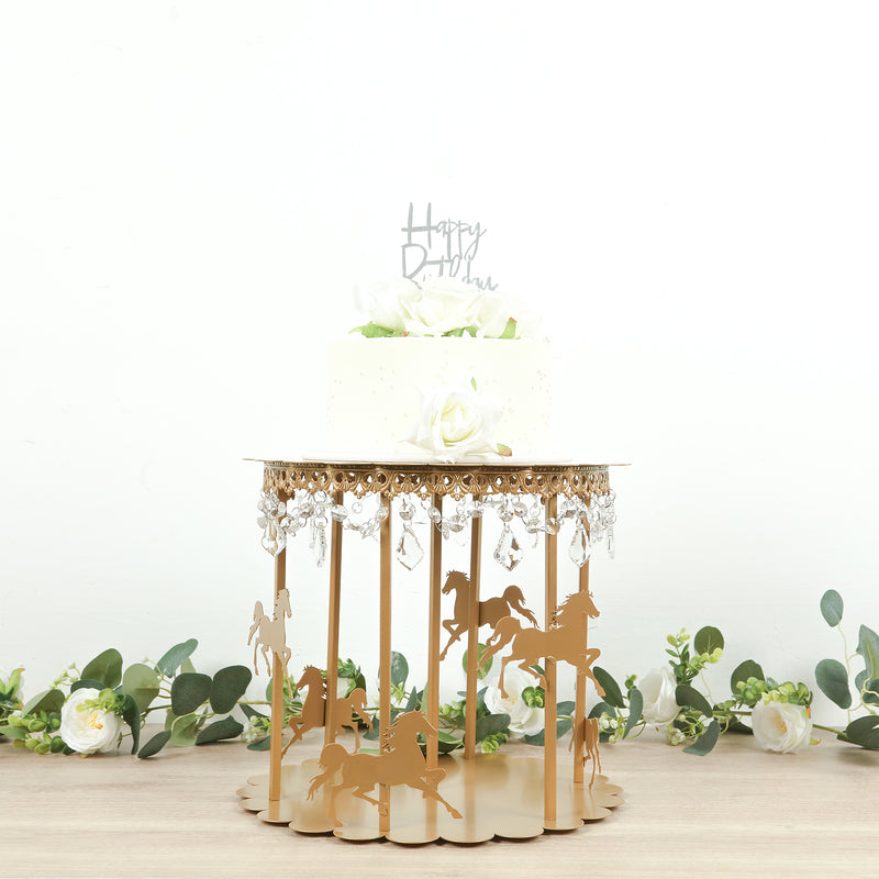 Gold Metal Carousel Pedestal Stand, 14